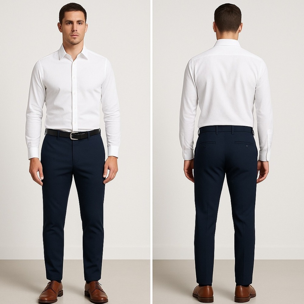 GETTA by‎ Gitman Slim Fit Stretch Dress Pants Mens Navy Blue Trousers NWT 32x30
